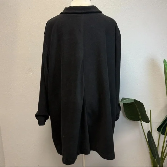 Woman Within Black Fleece Swing Funnel-Neck Coat - Size 34 - Picture 5 of 7